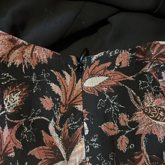 Madewell Amalia tiered chiffon mini dress in pampas blooms floral metallic print - Picture 7 of 9